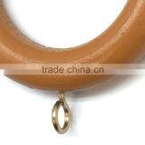 Smooth Wood Curtain Rod Ring With Screw Eye To Fit Curtain Poles Up To 35mm Diameter, Medium Brown Wood thumbnail-4