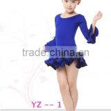 Yifusha Solid color pleated latin wear for girls RH015