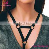 Hot Sale Simple Cheap Sexy Black Strappy Harness Bra thumbnail-1