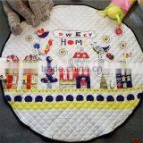 Hot Sale Round Shaped Cartoon Pattern Print Baby Toy Storage Bag Play Mats Blanket thumbnail-6