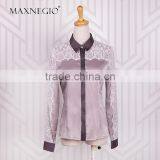 Spring Autumn Women Blouses Lace Crochet Chiffon Blouse Long Sleeve Casual Shirt Female Notched Collar Tops thumbnail-5