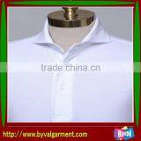 OEM 100% Cotton White High Neck Casual Clothing Short Sleeve Polo Neck Plain Shirt for Man thumbnail-4