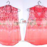 New Fashion Sleeveless Women Pirnt Blouse thumbnail-1