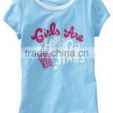 Girls Blue t Shirts With Print and Stone