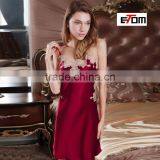 0854 Floral Lace Nightdress Spaghetti Strap Slip Sexy Girls Satin Photos Nightdress Dress Satin Nightgown thumbnail-1