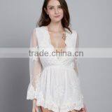 Runwaylover 5053 Deep V-neck Lace See-through Sexy Playsuit thumbnail-1