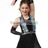 Black Long Tassels Latin Jazz Dress- First Competition -hot School Girl Costume thumbnail-1