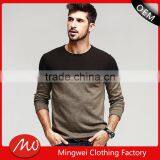 Mans Crew Neck Split Joint Pattern Tight Pullover Sweater for Wholesale thumbnail-1