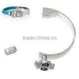 Half Bracelet Bangle Bar With Slider Hook Clasps Skull Halloween Silver Tone Clear Rhinestone 5.8cm X3.1cm 11mm X7mm thumbnail-1