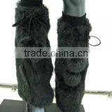 YR129 Real Natural Genuine Rabbit Fur Leg Warmer For Women thumbnail-2