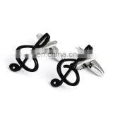 Music Note Symbol Black Cufflinks thumbnail-1