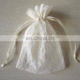 Fashion White Promotion Customized Size Gift Lace Drawstring Bag thumbnail-1