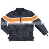 ORANGE BLACK KIDS LEATHER JACKETS BIKER COAT