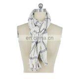 Direct Factory Cotton Check Dots Double-Layer Scarf thumbnail-4