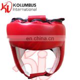 Red Head Guard In Leather, Boxing Head Guard Helmet, Head Guard Made In Leather Full Adjustable