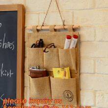 Manufacturer Natural Jute Canvas Fabric Wall Hanging Storage Organizer Carriage Bag,Wall Hanging Pocket Storage Organize thumbnail-5
