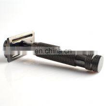 High Quality Stainless Steel Metal Black Barber Straight Double Edge Blades Shaving Safety Razor thumbnail-3