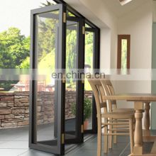 Black contemporary front glass for hotels balcony aluminum sliding folding doors prices