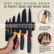 Eco Friendly Wall-mounted Magnetic Bamboo 17 Inch Knife Strip Wood Magnetic Knife Holder thumbnail-3