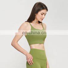 2 In 1 Piece Sling Straps Recycled Sports Bras High Quality Quick Dry Women Yoga Crop Tops thumbnail-2