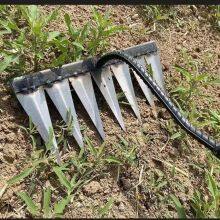 All Steel Hardened Nail Tines Grass Harrow Digging Wild Vegetables Lawn Loosening Rakes Hand Garden Sweeping Tool Weeding Rake thumbnail-3