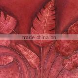 hot selling Modern New design red leaves of banana handmade oil painting on canvas house decoration