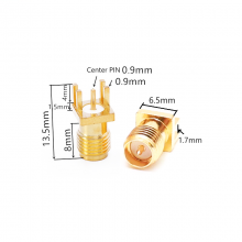 Straight 18ghz PCB Edge Mount SMA-KE RF Female Male Connector