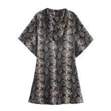 2025 New Fashionable Elegant Women's Animal Print Mini Dress thumbnail-4