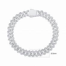 Width Bling CZ Miami Cuban Link Chain Bracelet Hip Hop Micro Pave 5A Clear Cubic Zirconia Cuban Jewelry For Men thumbnail-2