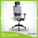Ventilo Black Medium Back Seat Slide and Adjustable Armrest and Nylon Base Mesh Chair thumbnail-6