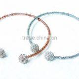 Europe and America Fashion High-grade Open Collar Crystal Ball Pendant Necklace thumbnail-3