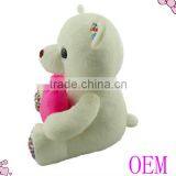 White Stuffed Plush Teddy Bear Toy for Valentine, Plush Teddy Bear With Red Heart thumbnail-2