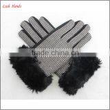 Ladies Fur Cuff Fashion Woolen Gloves With Wholesale Price thumbnail-3