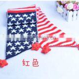 Wholesale Star and Striped Pom Pom Ball Tassel Winter Warm Keeping Acrylic Fashion Boys Girls Baby Knitted Scarf thumbnail-4