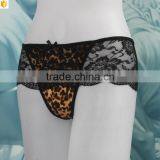 Extreme Nylon Lace Fabric and Leopard Cotton Women String thumbnail-3