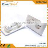 Hot Sales Type F Germany Deutschland 2 AC Power Supply + 2 Daul USB Schuko Steckdose 250V 16A With CE thumbnail-3