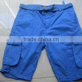 2012 100% cotton cargo short pant for mens with belt