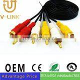 High Quality 3RCA to 3RCA VICEO&AUDIO M/M Cable for Computer/TV/DVD Player/soundbox thumbnail-1
