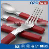 Thick Materials Plastic Handle Red Stainless Steel Frozen Cutlery Sets thumbnail-3
