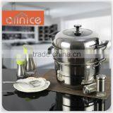 Bakelite Handle 28/30/32/34cm 2 Layer Stainless Steel Food Steamer With Glass Lid and Double Bottom