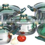 12pcs Set Stainless Steel Parts Dessini Cookware Gold Handles