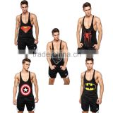 Men Superman/Bat-man/ Spiderman/Captain America Sleeveless T Shirt Bodybuilding gym Tank Top Muscle Compression Vest