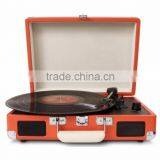 2016 New Cheap Portable Suitcase Style Retro Bluetooth and USB Connection Turntable Gramophone thumbnail-4