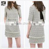 2015 Summer Jacquard Round Neck With Back Opening Fashion and Casual Dresses - SYK15019 thumbnail-1