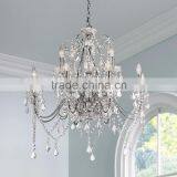 11.2-1 Chains and Pendants Provide Plenty of Sparkle Gleaming Chrome Silver Finish Frame Crystal Grand Chandelier