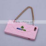 Custom Design Fashion Rhombus Shape Silicone Cell Phone Case With Chain thumbnail-5