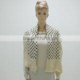 TYSAF048 Fashion Ladies' SS Rayon and Nylon Dot Pattern Kerchief/Scarf/Black and White