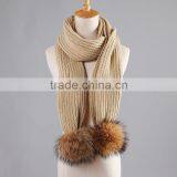 Winter Knitted Warm Scarf With Pomporn , More Color Choose