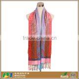 Vintage Ethnic Colorful Tassel Paisley 100% Acrylic Jacquard Scarf