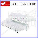 Single Daybed/ Sofa Bed With Single Size Trundle Bed in White thumbnail-1